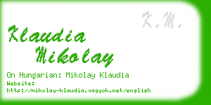 klaudia mikolay business card